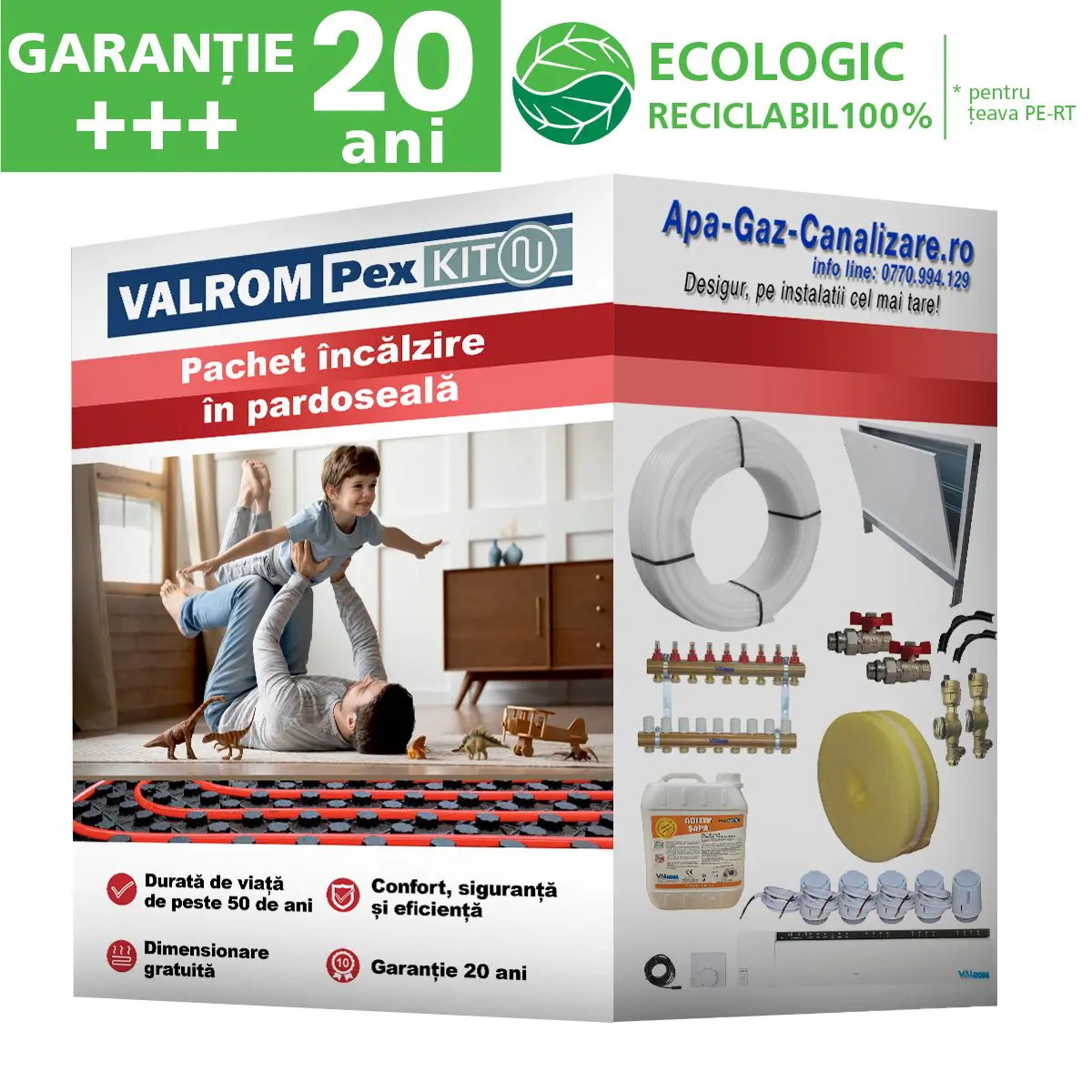 Pachet Pexkit Ecologic incalzire in pardoseala cu automatizare